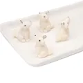 Lot de quatre pendentifs chiots floqués blancs pour bijoux DIY et accessoires kawaii - Style Chien (BFB44) / 24x29mm (1 Pièce/Paquet) / Blanc