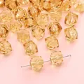 Champagne amber faceted acrylic round beads for DIY jewelry and beaded bracelet crafting - Light Brown Cube