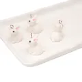 Pendentifs lapins blancs floqués pour bijoux DIY et accessoires de sacs mignons - Style Lapin (BFB44) / 15x25mm (1 Pièce/Paquet) / Blanc