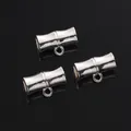 Polished silver bamboo-shaped magnetic clasp connectors for DIY jewelry making - Bamboo Joint Three-Way Connector / 13mm (5 Pieces/Pack) / Silver