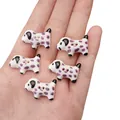 Lot de 5 boutons en résine forme chien tacheté avec deux trous pour couture DIY - Style Chiot à Taches Violettes (BCD024)
