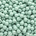 Matte mint green acrylic round beads for DIY handmade bracelets and necklaces - Sage Grey