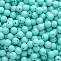 Matte tiffany blue 8-10mm acrylic frosted round beads for DIY jewelry making - Malachite green