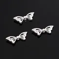 Three silver-tone hollow butterfly charms for DIY jewelry making with polished finish - Hollow Butterfly Style (22x8mm) / 5 Pieces / Silver