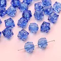 Deep blue faceted acrylic beads with geometric cut for DIY jewelry and phone chains - Royal Blue Cube
