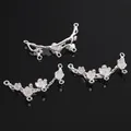 Silver plum blossom branch connector charms for DIY jewelry making and bracelets - Plum Blossom Multi-hanging Connector / 47mm (1 Piece/Pack) / Silver
