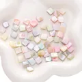 Square iridescent shell beads for DIY jewelry making in a wave tray - Square Shape (BTA202)
