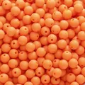 Matte orange 8-10mm acrylic frosted round beads for DIY bracelet jewelry making - Orange Red