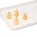 Kawaii gele gevlokte dierenhangers met metalen ringen voor DIY knutselprojecten - Hamster Stijl (BFB44)