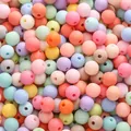 Mischung aus 8-10 mm matten Acrylperlen in Pastellfarben für DIY-Schmuckherstellung - Zufällige Mischfarben