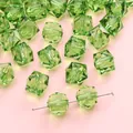 Grass green faceted acrylic beads with transparent finish for DIY jewelry and crafts - Light Green Cube