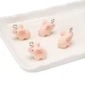 Roze geflokte varkenshangers voor DIY sleutelhangers met een zachte fluwelen textuur - Varkens Stijl (BFB44)