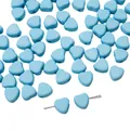 Himmelblaue herzförmige Acrylperlen für DIY-Schmuck mit Seitenlöchern und Metallstiften - 50 Stück/Packung (7mm) / Seeblau