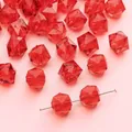 Faceted red transparent acrylic diamond beads for DIY jewelry making and craft projects - Red Block Pattern Knit