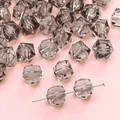 Smoky grey faceted acrylic diamond beads on a pin for DIY jewelry making and crafts - Black Checkerboard