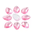 Diamantes de imitación de acrílico rosa con base plana y agujeros para costura DIY - 13x18mm (50 Piezas/Paquete) / Rosa (13#)