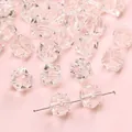 Transparent faceted acrylic cube beads for DIY jewelry making with central drill hole - Transparent Cube