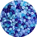 Assorted blue rondelle glass beads in light sky and royal shades for DIY jewelry - 20g/Pack (Approx. 100-110 Pieces) / Blue Series