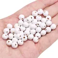 Perline di legno bianco opaco da 8 mm per gioielli fai da te, collane e bracciali - 8mm (Foro Circa 2mm) / 50 Pezzi / Bianco
