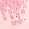 Pink diamond-cut faceted acrylic loose beads for DIY jewelry and bracelet making - Pink Argyle