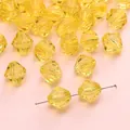 Faceted pale yellow acrylic bicone beads for DIY jewelry and beaded handicrafts - Diamond Yellow