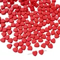 Massive rote Herz-Acrylperlen für DIY-Handyketten und handgefertigten Schmuck - 50 Stück/Packung (7mm) / Rot