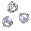 Zilveren oceaan hanger met walvisstaart ster en nevel kralen voor DIY sieraden maken - Zeester Schelp / 15x17mm / Witgoud