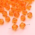 Faceted orange acrylic bicone beads for DIY jewelry making and beaded bracelets - Orange-Red Rhombus