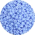 Flat round light blue jelly glass spacer beads with holes for DIY jewelry making - Blue