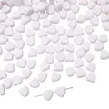 Flache weiße Acrylperlen in Herzform für DIY-Schmuck und Handyketten-Zubehör - 50 Stück/Packung (7mm) / Weiß