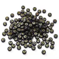 Black acrylic flat round letter C beads with gold lettering for DIY jewelry making - 50 Pcs/Pack 4x7mm Hole approx 1mm / Letter C