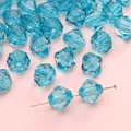 Light blue faceted acrylic rhombus beads with transparent finish for DIY jewelry - Blue Argyle