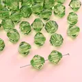 Grass green bicone faceted crystal beads for DIY jewelry and bracelet making - Light Green Rhombus