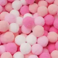 Pink and white fluffy pom pom balls set for DIY handmade crafts and creative decorations - 3cm (20 Pieces/Pack) / Pink Series