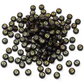 Flat round 4x7mm black acrylic beads with gold letter G for DIY jewelry making - 50 Pcs/Pack 4x7mm Hole approx 1mm / Letter G