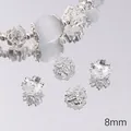 Copriperla a fiore argento 8mm per creazione gioielli fai-da-te e braccialetti - Copriperla a Fiore Argento 8mm (Stile 09) / 50 Pezzi/Confezione (Apertura circa 1 mm) / Argento