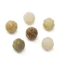 Perles de lotus sculptées en bois de santal naturel avec détails de texture florale - Lotus Jaune / 1 Pièce/Paquet (12mm)
