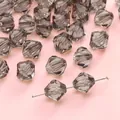 Faceted smoke grey acrylic bicone beads for DIY jewelry making and bracelets - Black Argyle