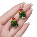 Christmas tree shaped crystal beaded pendants for handmade DIY jewelry and accessories - Christmas Tree Shape / 1 Piece/Pack (20x29mm) / Red