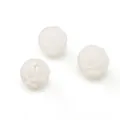 Trois perles blanches sculptées avec motifs floraux pour bracelets faits à la main - Lotus Blanc / 1 Pièce/Paquet (12mm)