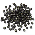 Black acrylic 4x7mm flat round beads with gold engraved lines for DIY jewelry - 50 Pcs/Pack 4x7mm Hole approx 1mm / Letter I