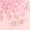 Faceted pink acrylic diamond-cut beads for DIY jewelry making and bracelet crafting - Pink