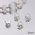 Distanziatori a fiore in argento da 8mm con perle di opale bianco per bracciali - Fiore 3D Multistrato 8mm (Stile 12) / 10 Pezzi/Confezione (Apertura Circa 1mm) / Argento