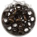 Perles rondes en bois de santal brun foncé pour création de bijoux sur plateau argent - Petit Anneau en Bois / 5 Pièces/Paquet (17x7mm)