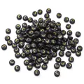 Flat round black acrylic beads with golden letter J for DIY jewelry making - 50 Pcs/Pack 4x7mm Hole approx 1mm / Letter J
