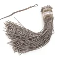 Zilveren 1mm geweven kwastje met gouden draadwikkeling voor DIY-sieraden maken - 5 Stuks/Verpakking / Grijs Met Gouddraad Omwikkeld (Ong. 1mm)