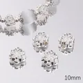 Distanziatore a fiore argento lucido 10mm per creazione gioielli e bracciali - Fiore in Rilievo a Strati Argento Lucido 10mm (Stile 13) / 5 Pezzi/Confezione (Apertura circa 1.5mm) / Argento