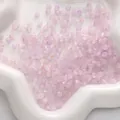 Cuentas de vidrio esmerilado facetado 4mm lavanda con purpurina dorada para joyería - 4mm (aprox. 140 unidades/10g) / Púrpura