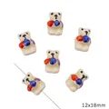 Hand-painted 12x18mm ceramic bear beads for DIY jewelry and keychain accessories - 1 Piece Pack / 水果熊 / 12x18mm (Aperture Approx 1.5mm) / Yellow