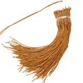 Vijf bundels goudgeweven kwastjes met lussen voor doe-het-zelf sieraden en rood touw craft - 5 Stuks/Verpakking / Koffie Met Gouddraad Omwikkeld (Ong. 1mm)